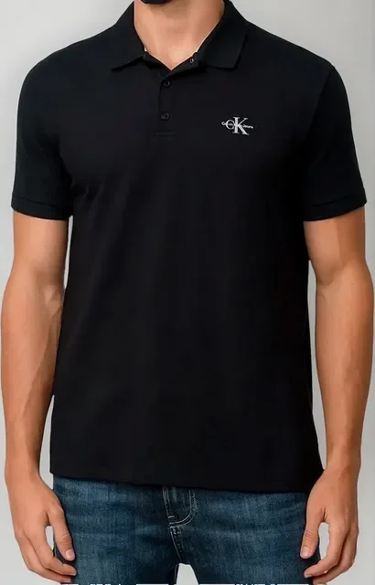 Polo Calvin Klein Jeans Piquet Regular Re Issue Preta