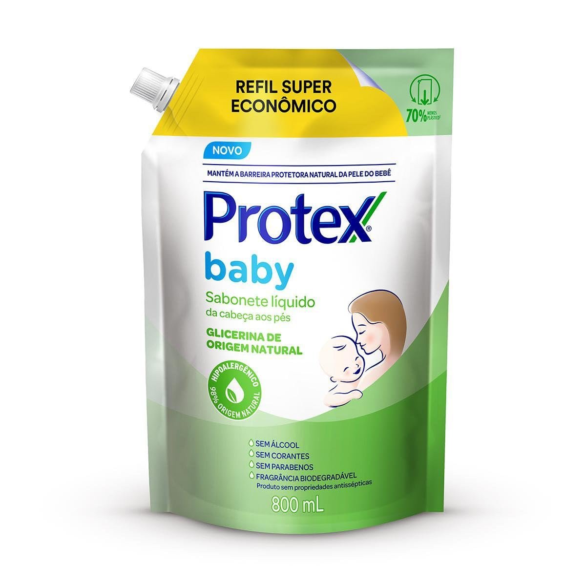 Protex Baby Glicerina Natural Sabonete Líquido Refil, 800ml