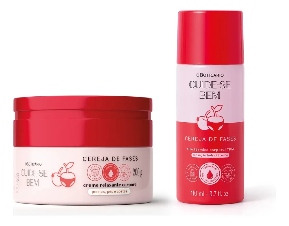 Combo Cuide-se Bem Cereja De Fases: Creme Relaxante Corporal