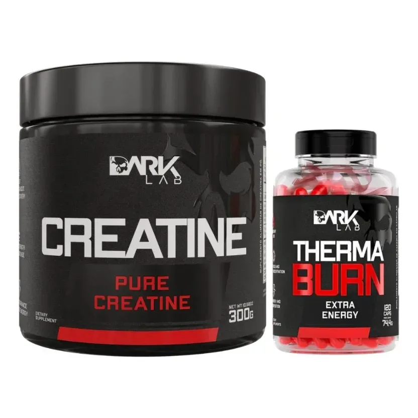 Creatina 100% Pura 300g + Termogênico 210mg Cafeína 120 Caps Dark Lab
