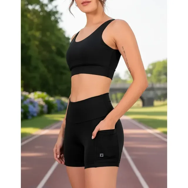Conjunto Corrida Short Com Bolsos + Top Sustentação