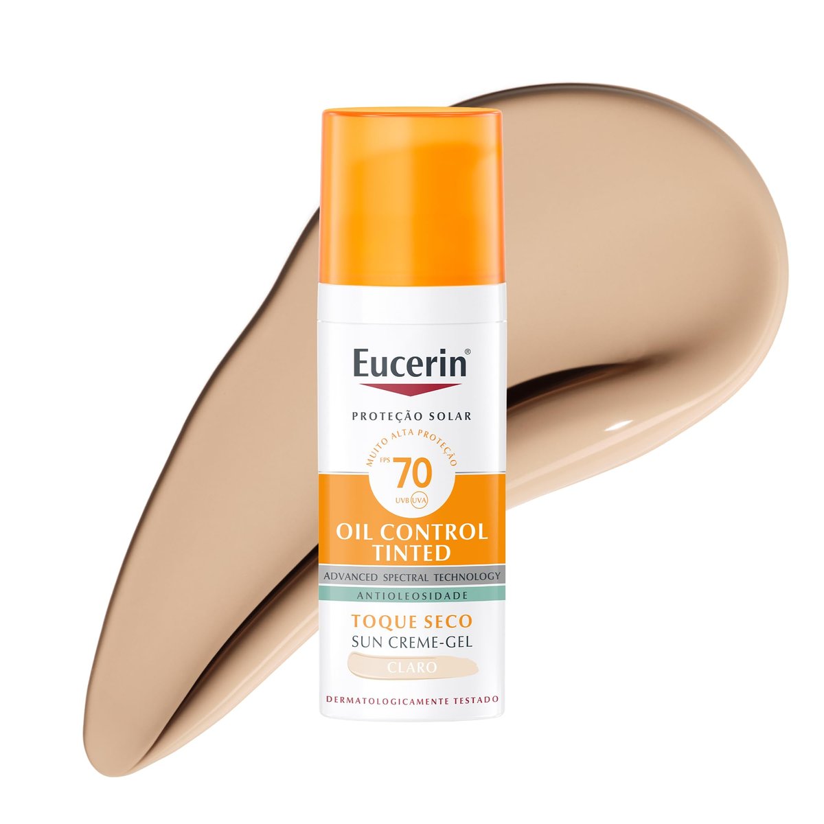 EUCERIN Protetor Solar Facial Oil Control Cor Clara FPS 70 50ml, Antioleosidade, Proteção UVA, UVB e Luz Visível, Pele Oleosa