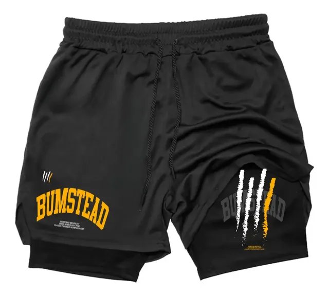 Bermuda Short Duplo Masculina Compreensão 2 Em 1 Musculação