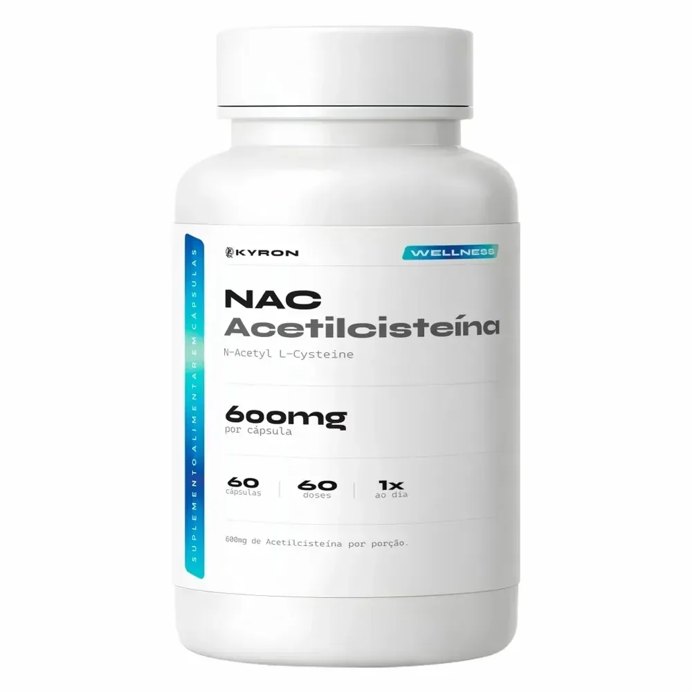 N-acetil L-cisteína Nac 600mg Precursor Glutationa 60 Cápsulas Sem Sabor