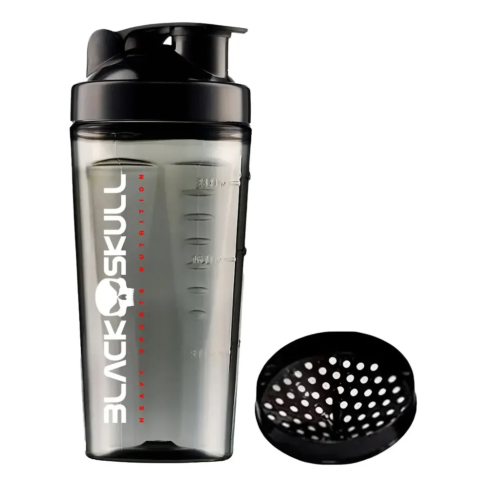 Coqueteleira 800ml Com Misturador Black Skull Cor Black Fumê Preto/fumé