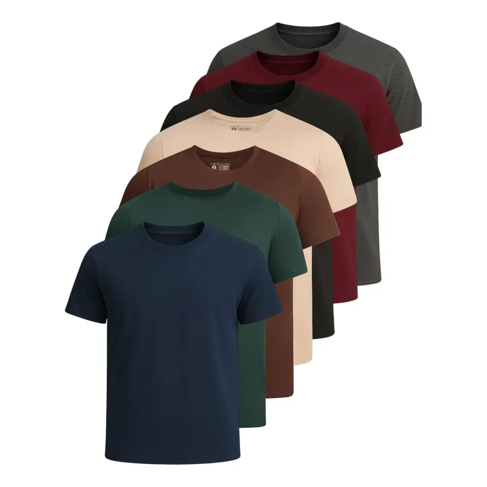 Kit 7 Camisetas Basica Masculina Algodão Fio 30.1 Premium Sortidas G