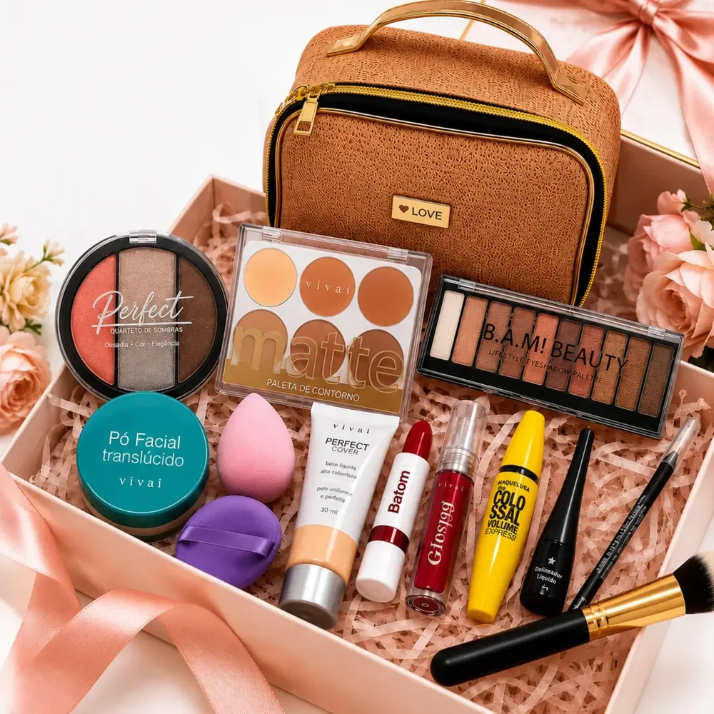 Kit Maquiagem Feminina Completa Necessaire Presente