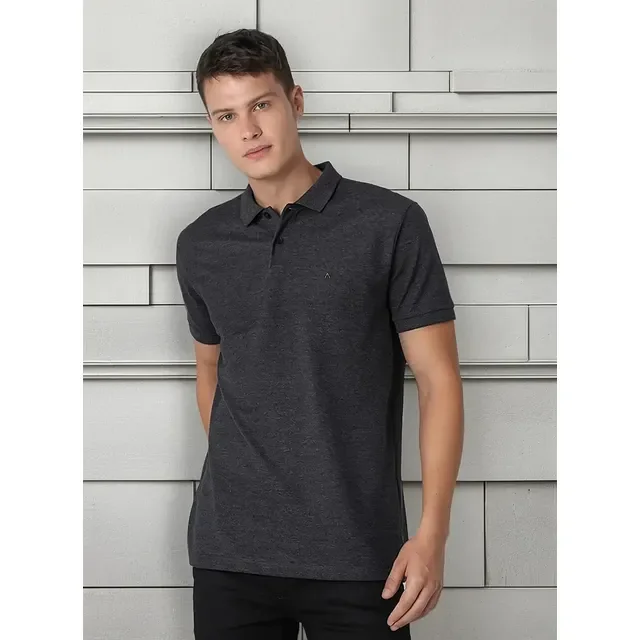 Polo Aramis Masculina Basic Piquet Grafite Mescla