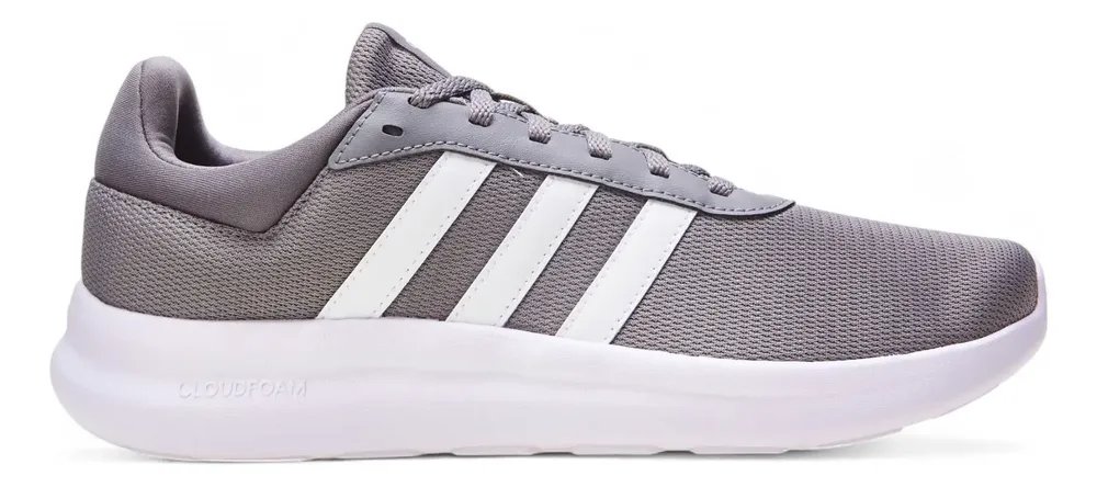 Tênis Casual Masculino Lite Racer 4.0 adidas Grey Three / Cloud White / Cloud White Liso 43 Br