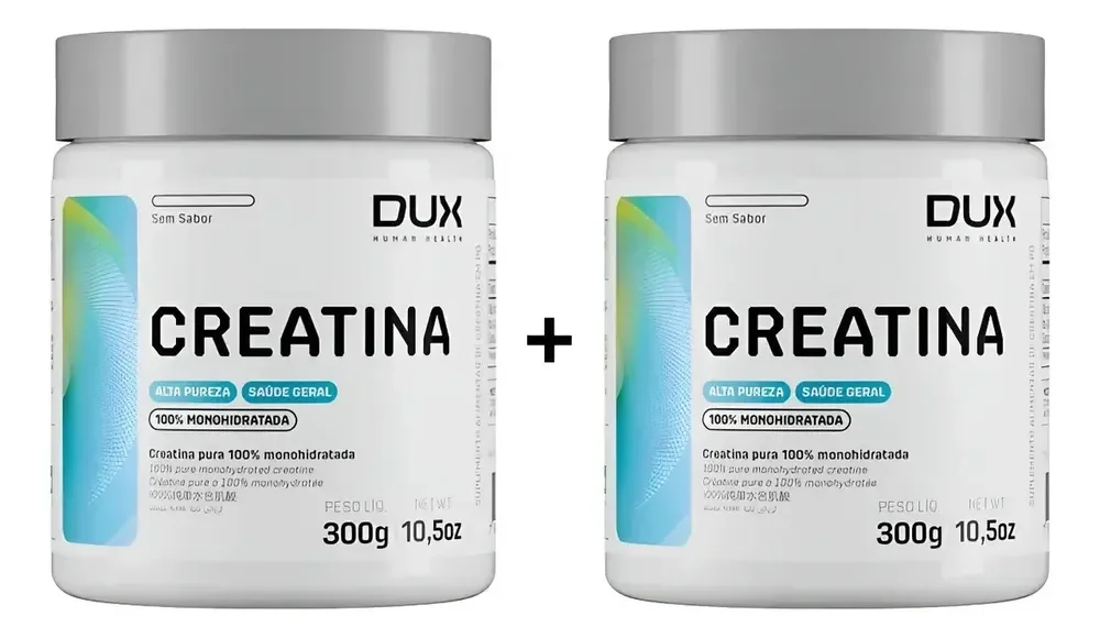 Kit 2 Creatinas 100% Pura Monohidratada 300g Dux Nutrition Sem Sabor