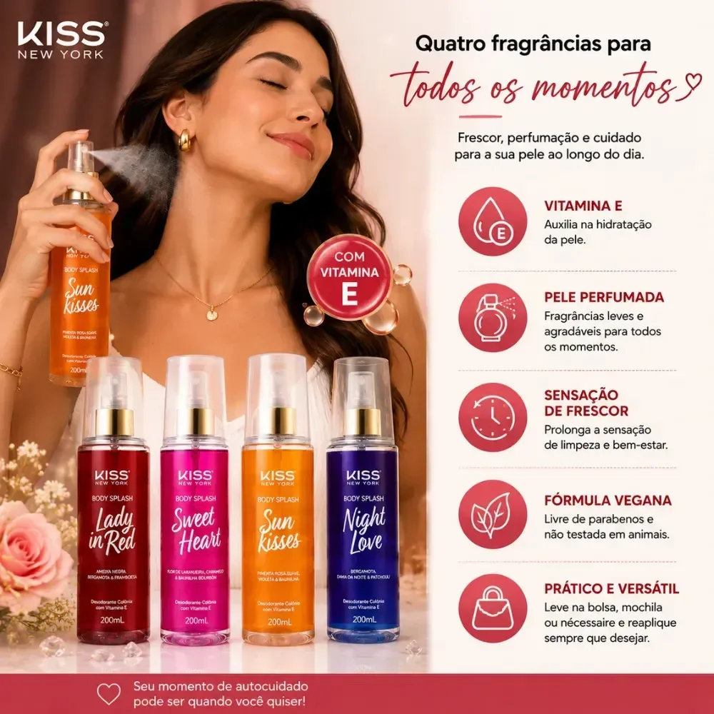 Kit Body Splash Kiss New York 200ml C/4
