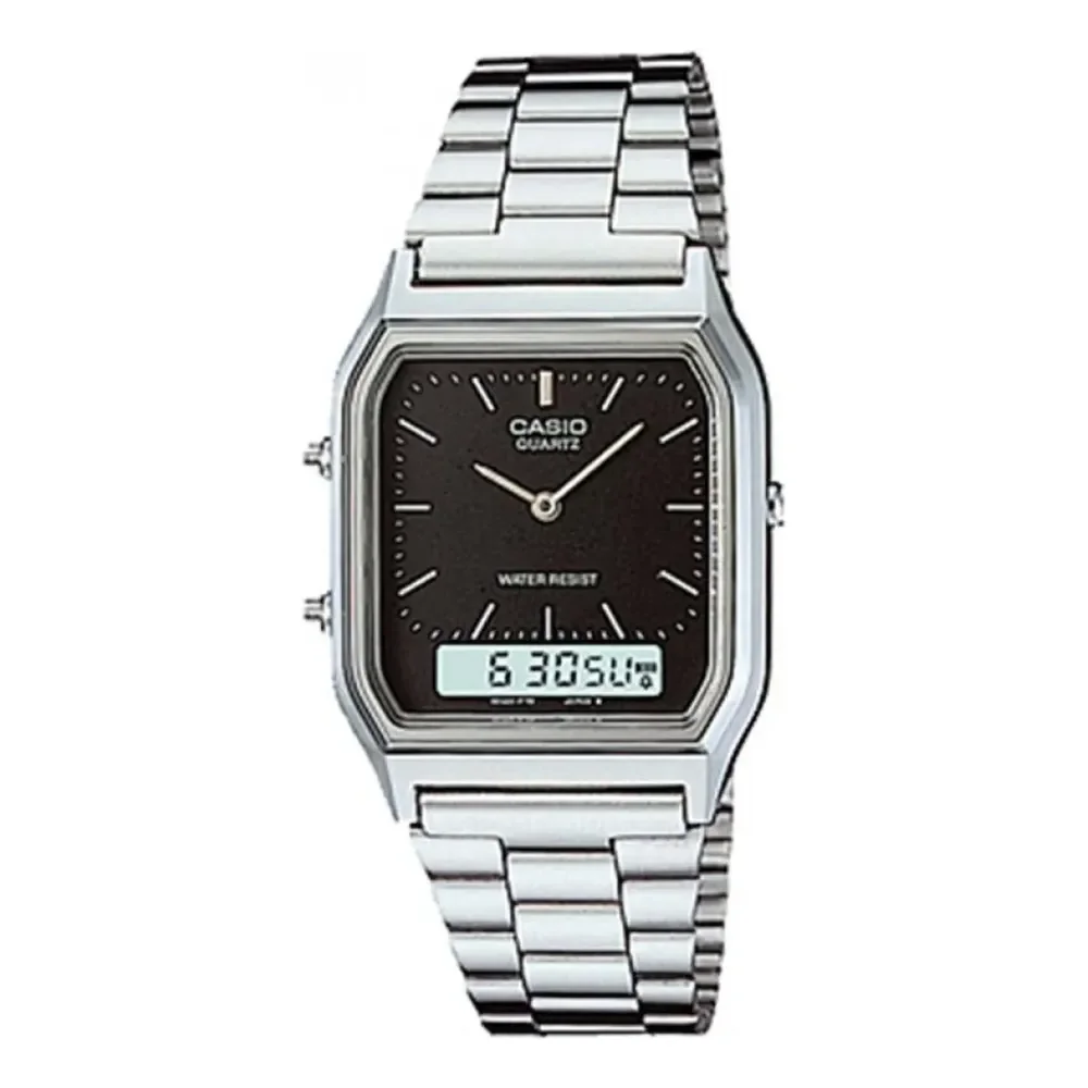 Relógio Casio Unissex Vintage Prata Aq-230a-1dmq Prata