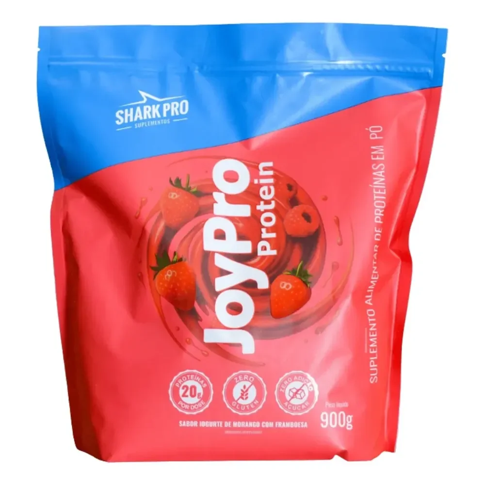 Whey Protein Joypro Refil 900g Shark Pro Iogurte Com Morango