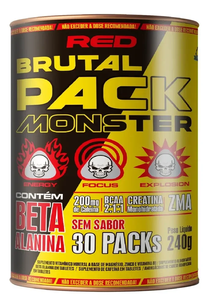 Brutal Pack Suplemento Aminoácidos Red Series Pré-Treino 30 Tabletes