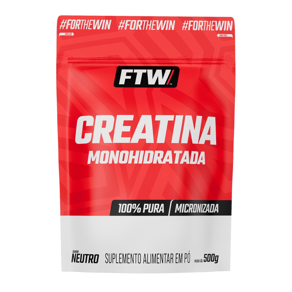 Creatina Pura 500G Refil Monohidratada FTW - Sem sabor Explosão de Energia, Força e Resistência - Absorção Rápida para Ganho de Massa e Performance