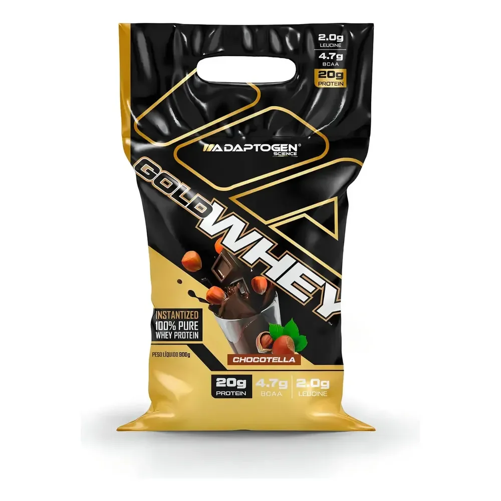 Gold Whey 100% Whey Protein 900g Sabor Chocotella Adaptogen Sabor Chocotela