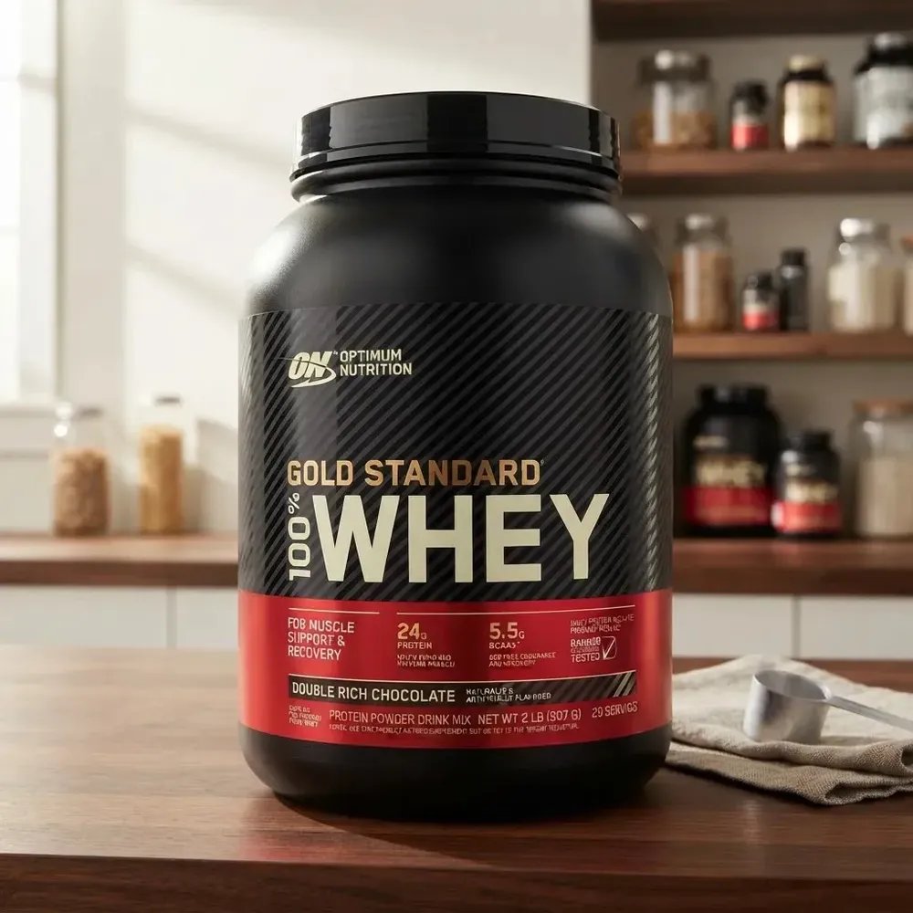 Proteína Optimum Nutrition Gold Standard 100% Whey em pó sabor Duplo chocolate intenso x 899g