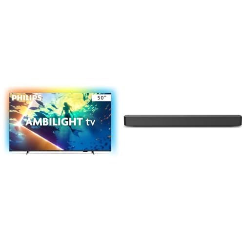 Philips Smart TV Ambilight 50" 4K 50PUG8100/78 + Soundbar TAB4000, Aparelho de Áudio para TV, Bluetooth, HDMI ARC e USB