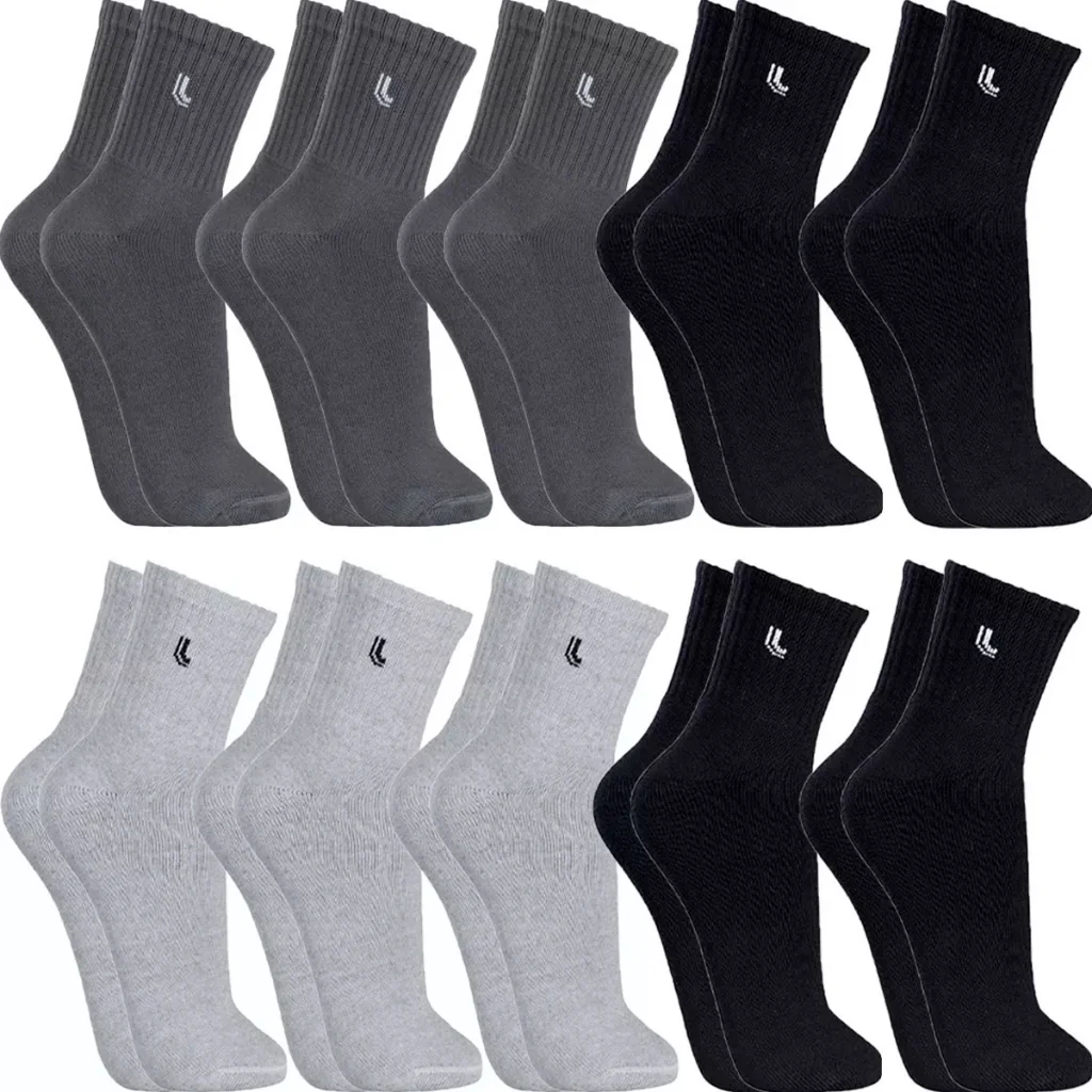 Kit 10 Pares Meias Lupo Originais Cano Médio Alto Algodão Masculina Feminina Meia Atoalhada Grossas