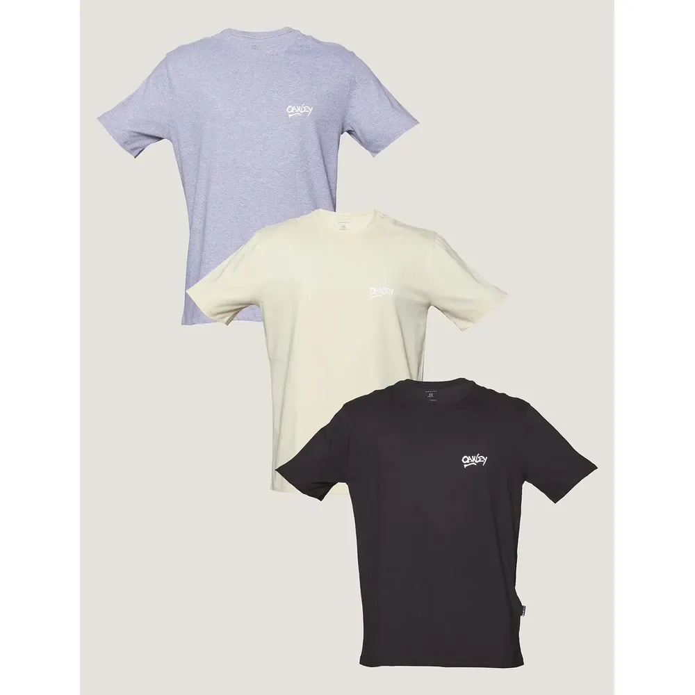 Kit 3 Camisetas Masculina Logo Grafitti Oakley. Misselaneous Logomarca G Liso