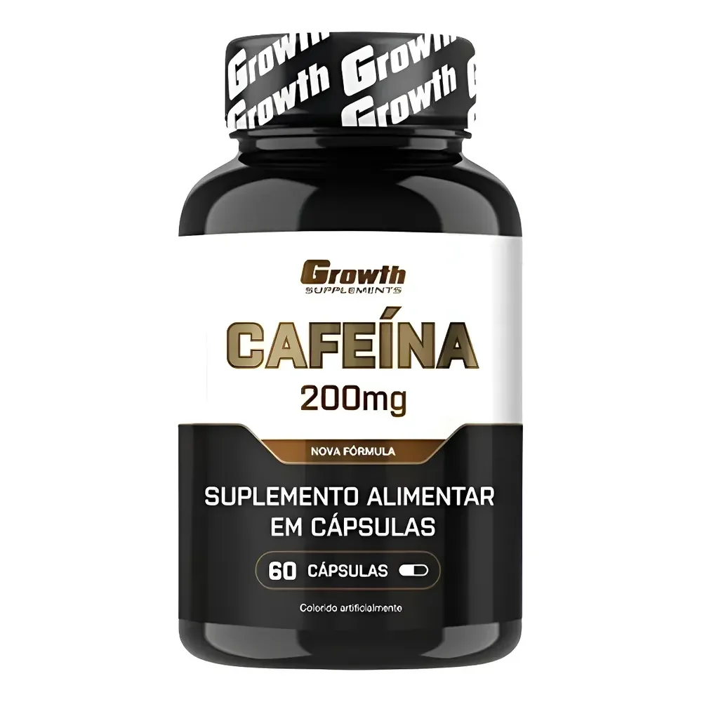 Cafeína 200mg (60 Caps) Termogênico Growth Supplements Sem Sabor