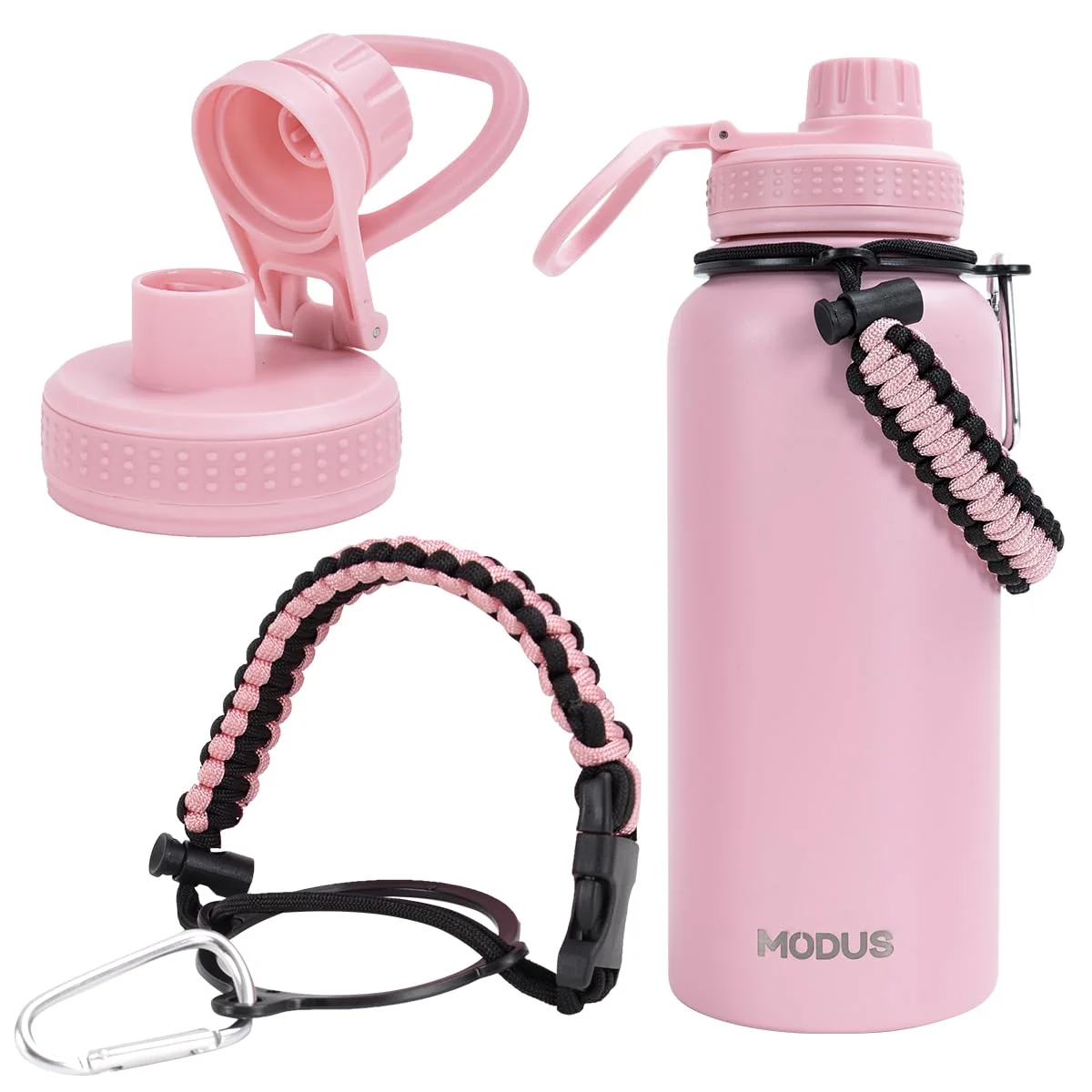 Garrafa Térmica De Água Isolada 950ml Quente & Frio De Aço Inox Com Alça (Rosa)