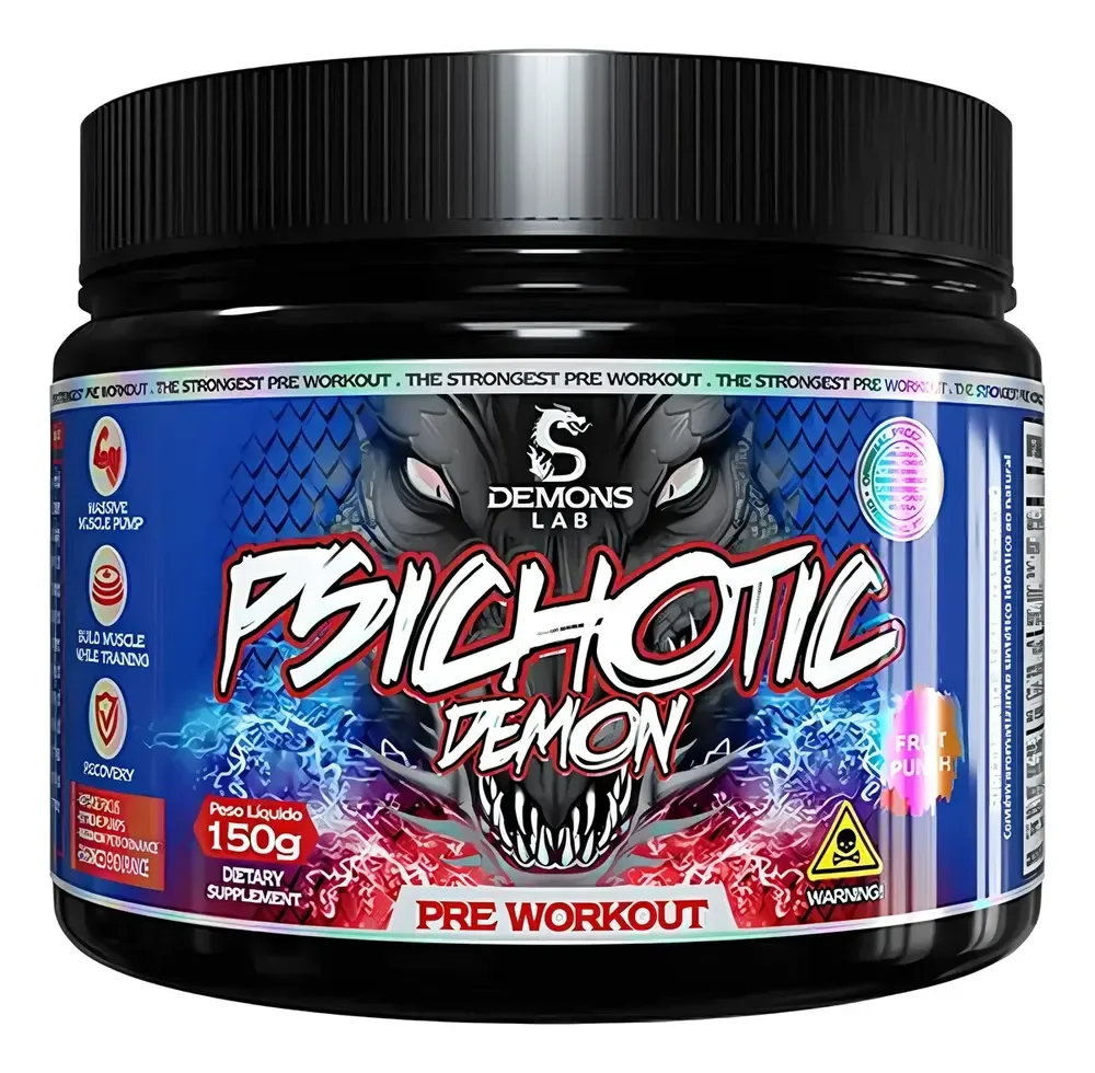 Suplemento Esportivo Aminoácidos Demons Lab Psychotic 150g Fruity Punch