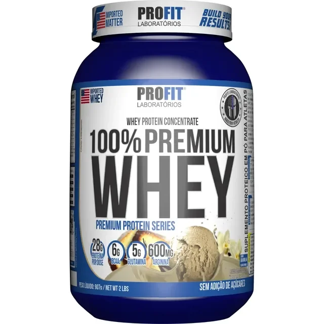Whey Premium 100% Concentrado Glutamina Arginina Profit Labs