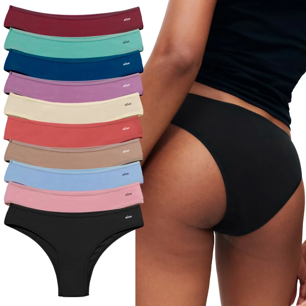 Kit 10 Calcinhas Femininas de Algodão – Modelagem Biquíni, Suave e Confortável