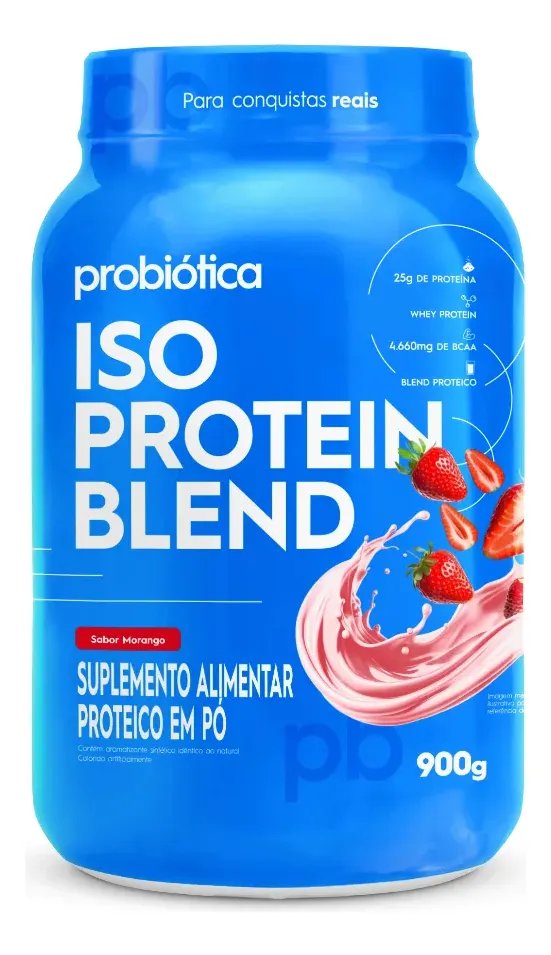 Whey protein Probiótica Iso Blend em pó sabor Morango x 900g