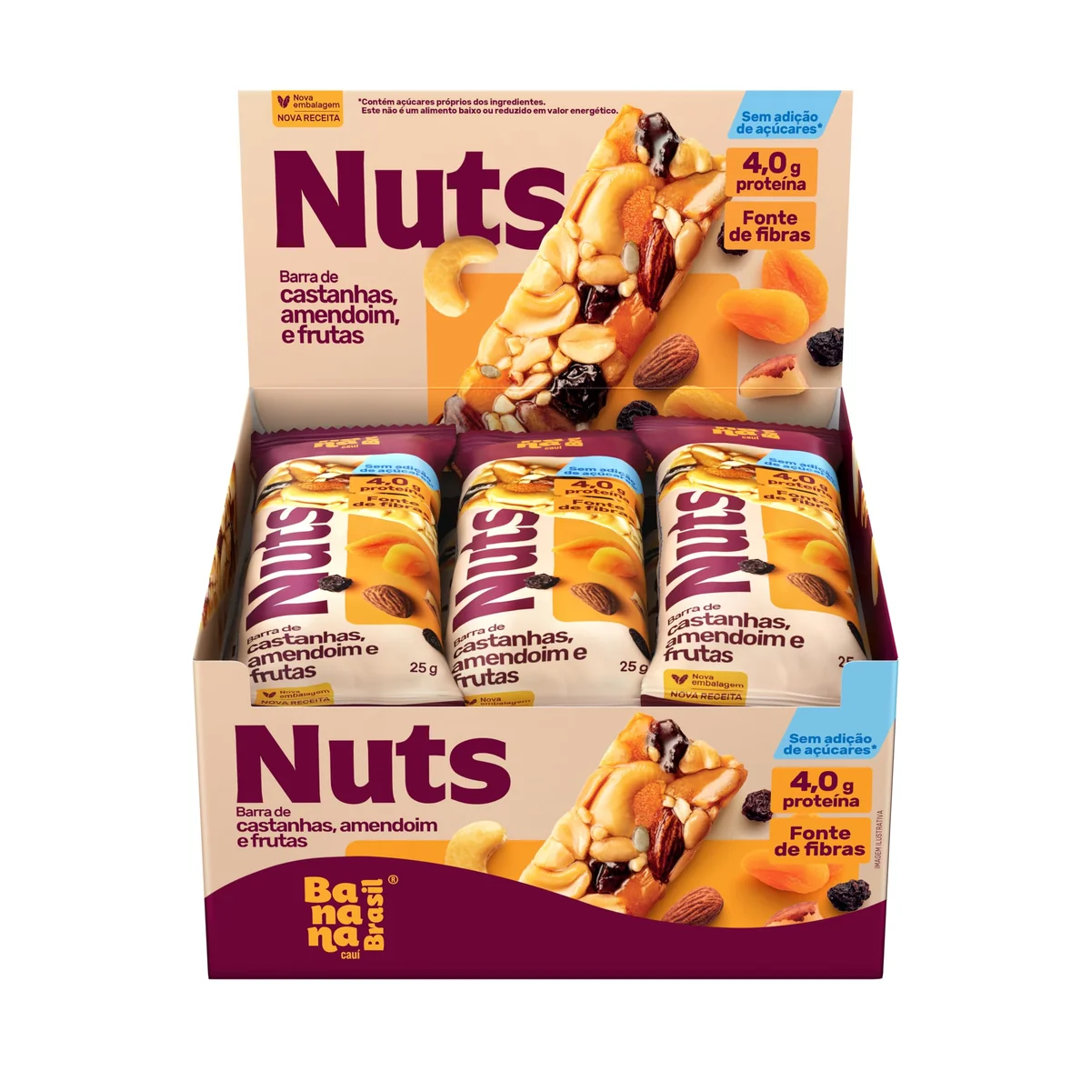 Banana Brasil - Barra De Castanhas Nuts Frutas (12 Unidades de 25g)