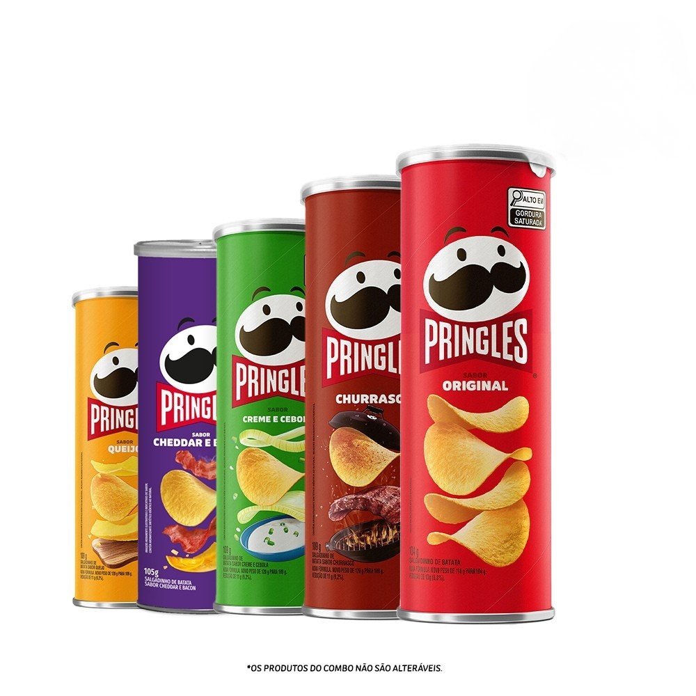 Combo Pringles Sabores Sortido 5 Unidades