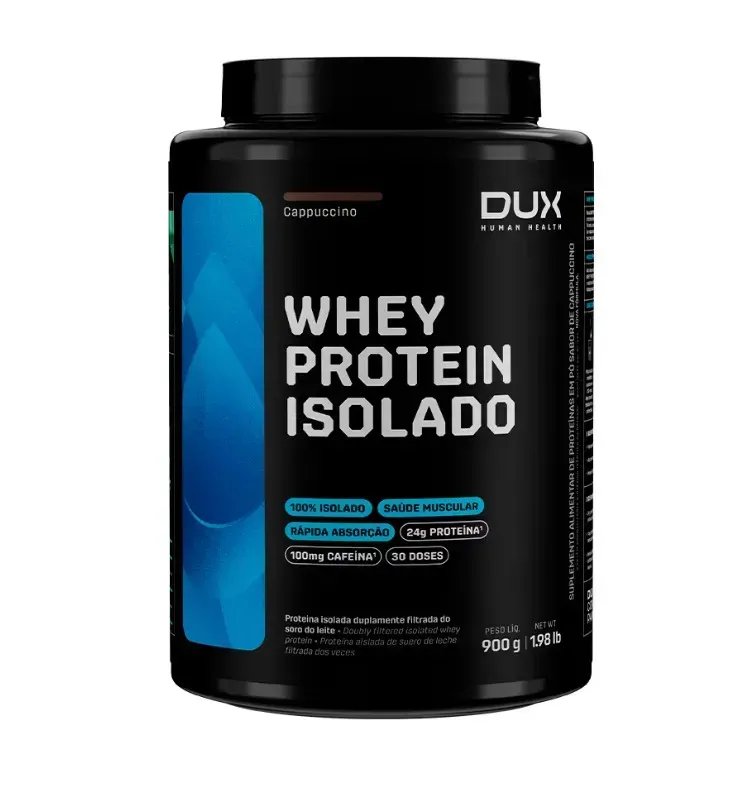 Whey Protein Isolado Dux Nutrition - Pote 900g Sabor Cappuccino