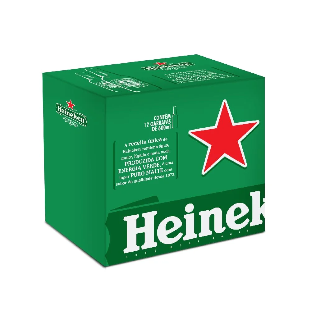 Cerveja Heineken Garrafa 600ml - 12 unid.