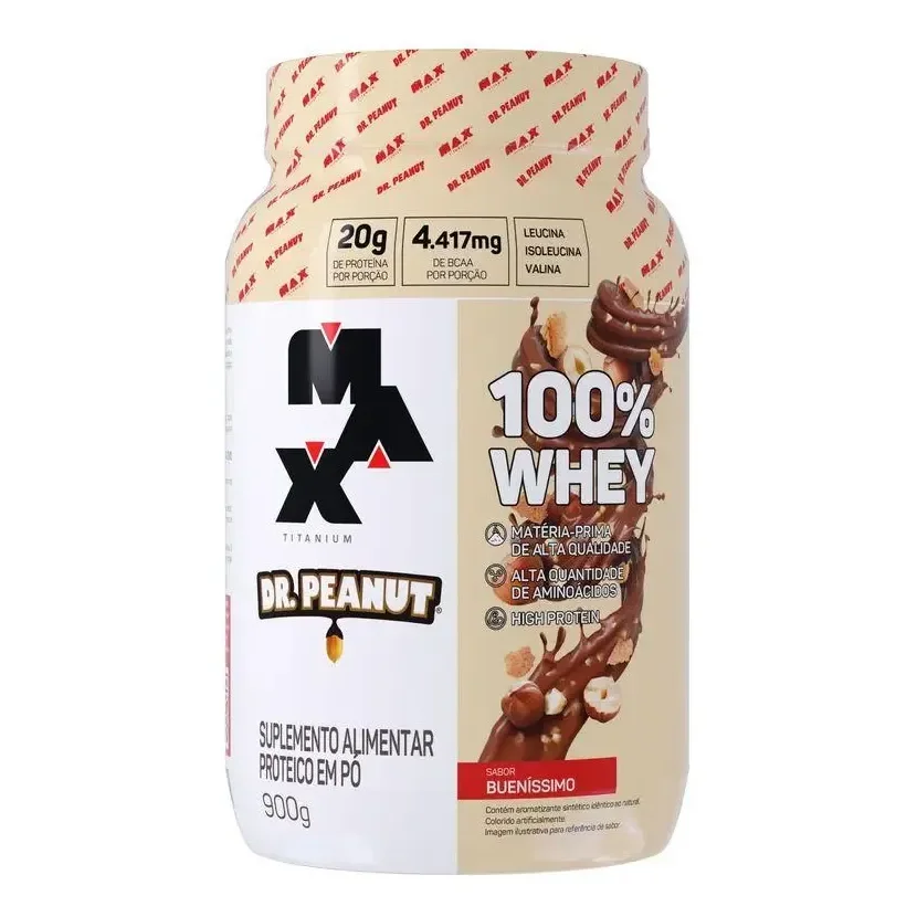 Whey Protein Dr. Peanut 100% Whey 900g - Sabor Bueníssimo
