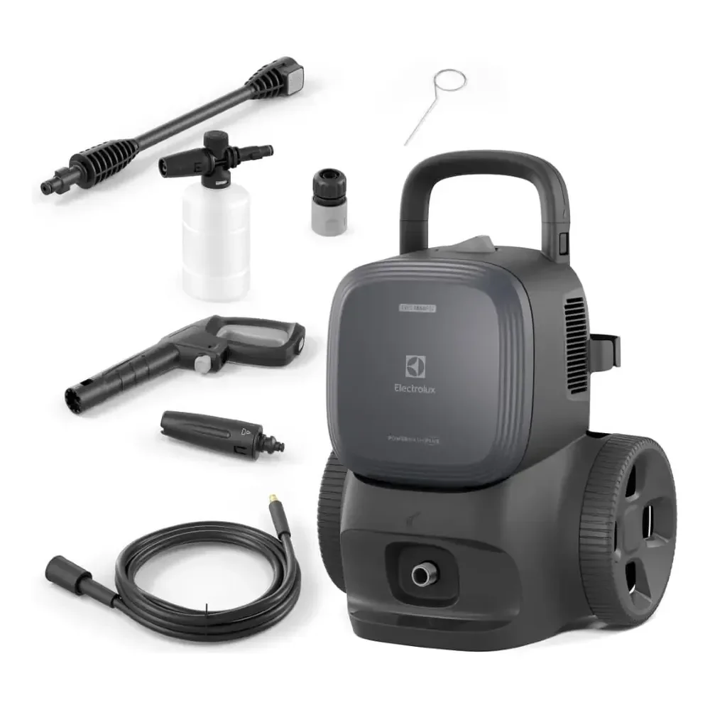 Lavadora De Alta Pressão Electrolux 1850psi 1500w Potência Com Canhão De Espuma Powerwash Ews1850p Preta Lava Jato Lava Car Denim Blue 127v