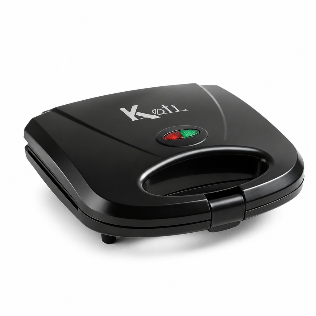 Sanduicheira Grill Elétrica 750W Antiaderente Koti Preta Faz 2 Sanduíches Rápido 110V ou 220V