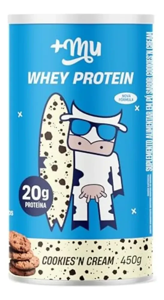 Mu Pote Whey Concentrado Sabor Cookies 20g Proteína - 450g