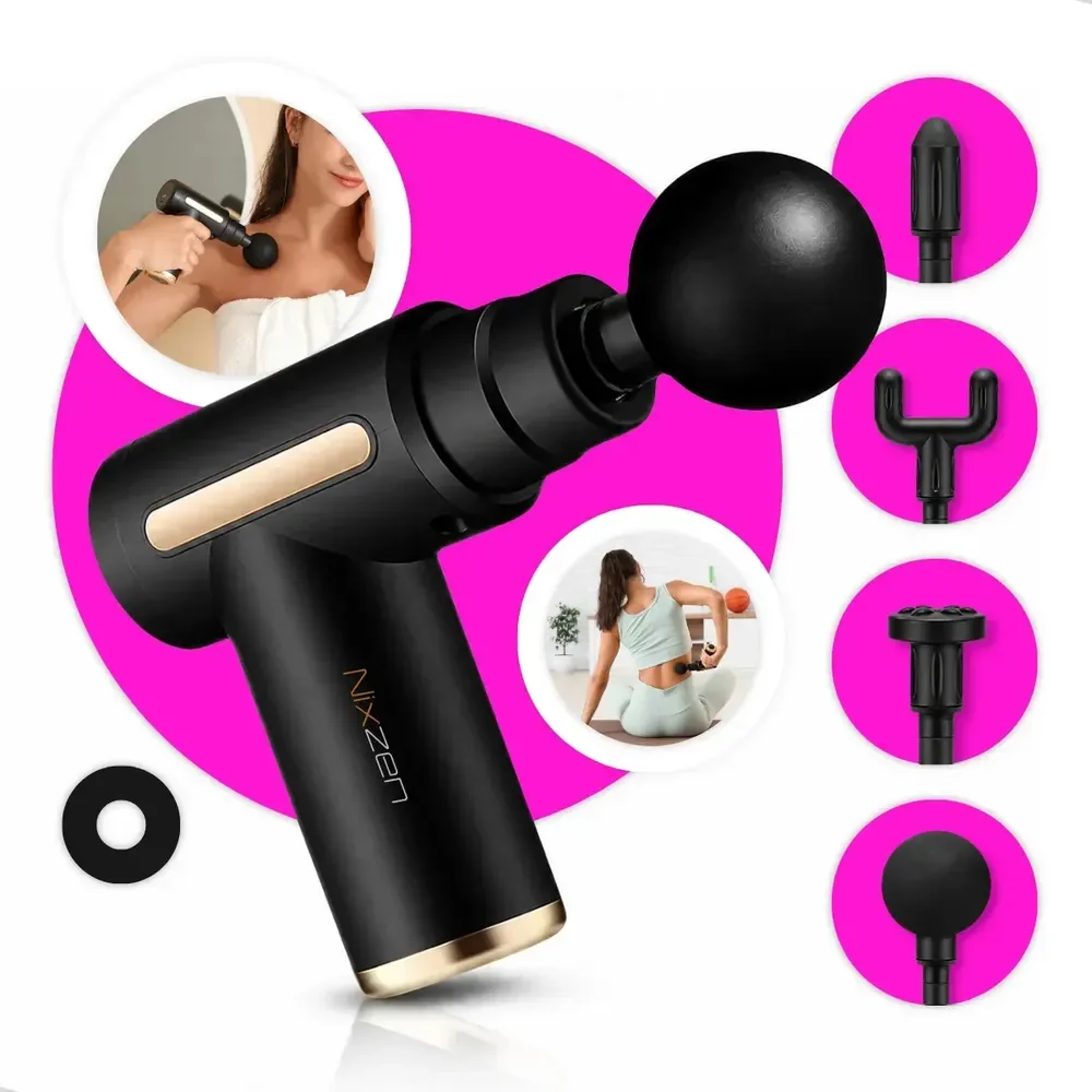 Massageador Pistola Elétrica Profissional Muscular Portátil Aparelho Fisioterapia Corporal 6 Velocidades 4 Cabeças De... 127/220v Aleatório