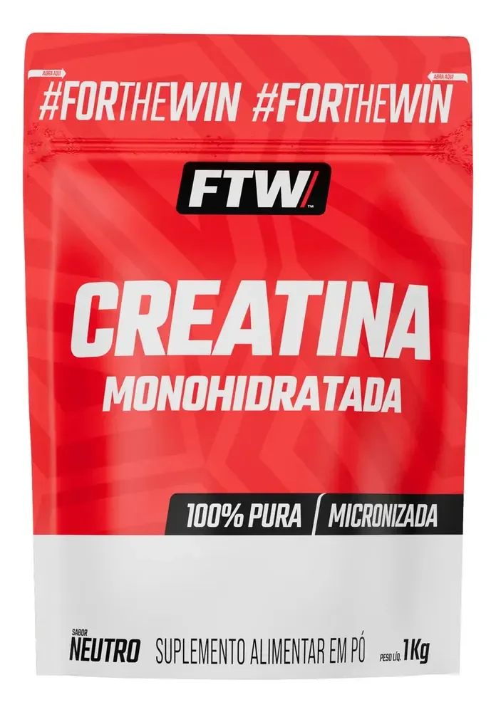 Creatina Monohidratada Pura 1kg Refil Suplemento em Pó 100% - FTW