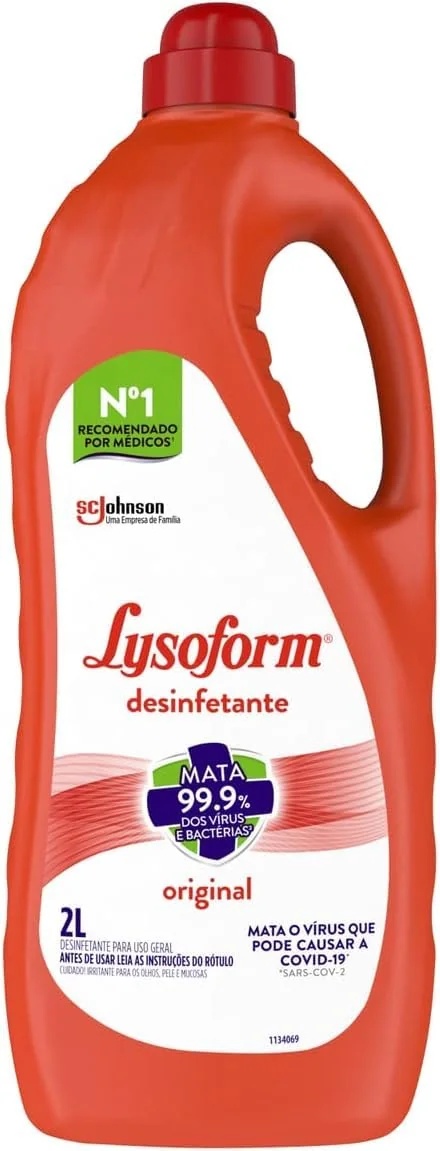Lysoform Original, Desinfetante Líquido, Limpeza Pesada e Eficiente, 2L