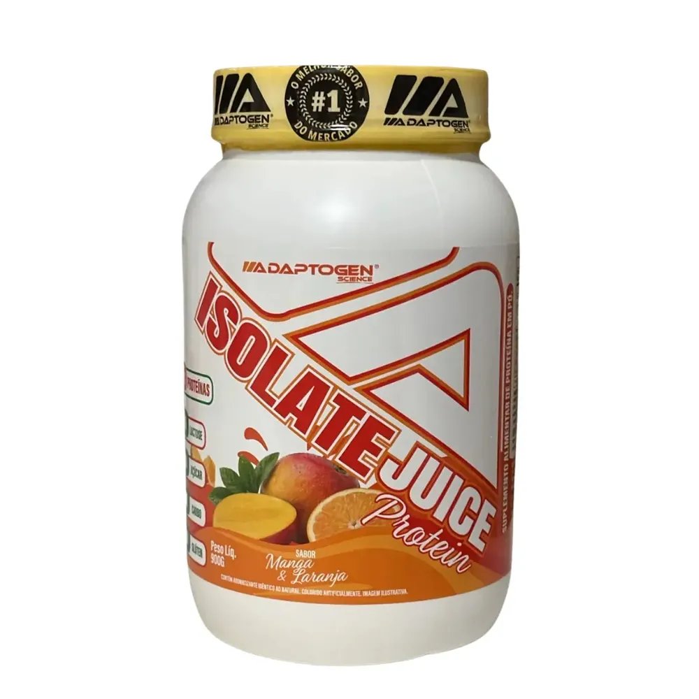 Isolate Juice Adaptogen Proteina bovina pote 900g Sabor Manga e Laranja