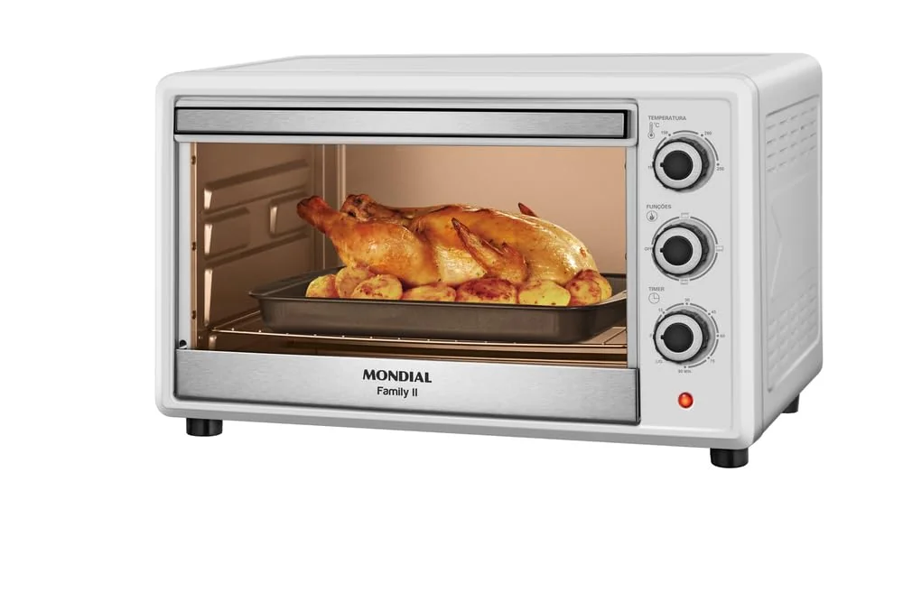 MONDIAL Forno Elétrico 42L Family II, Branco/Inox, 1600W, 220V - FRN-42-W
