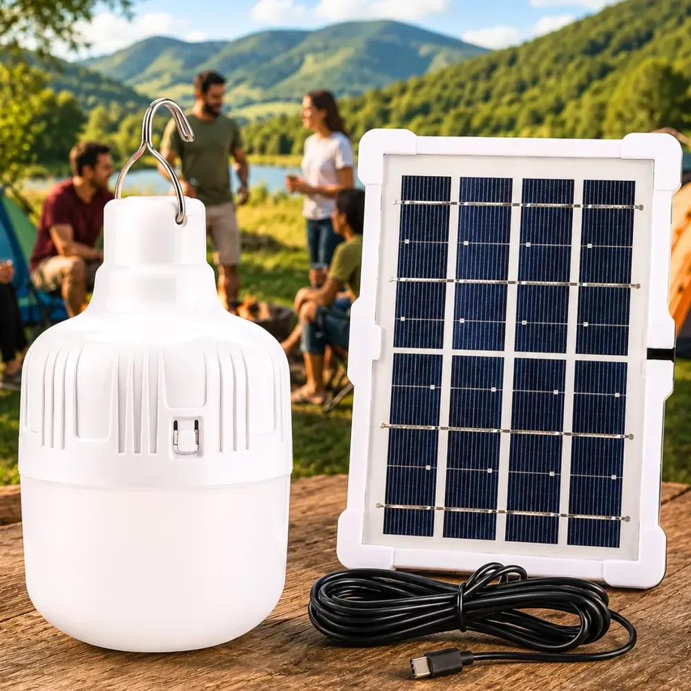 Lampião Led Potente Recarregável Lamparina Camping Barraca Branco 127/220v