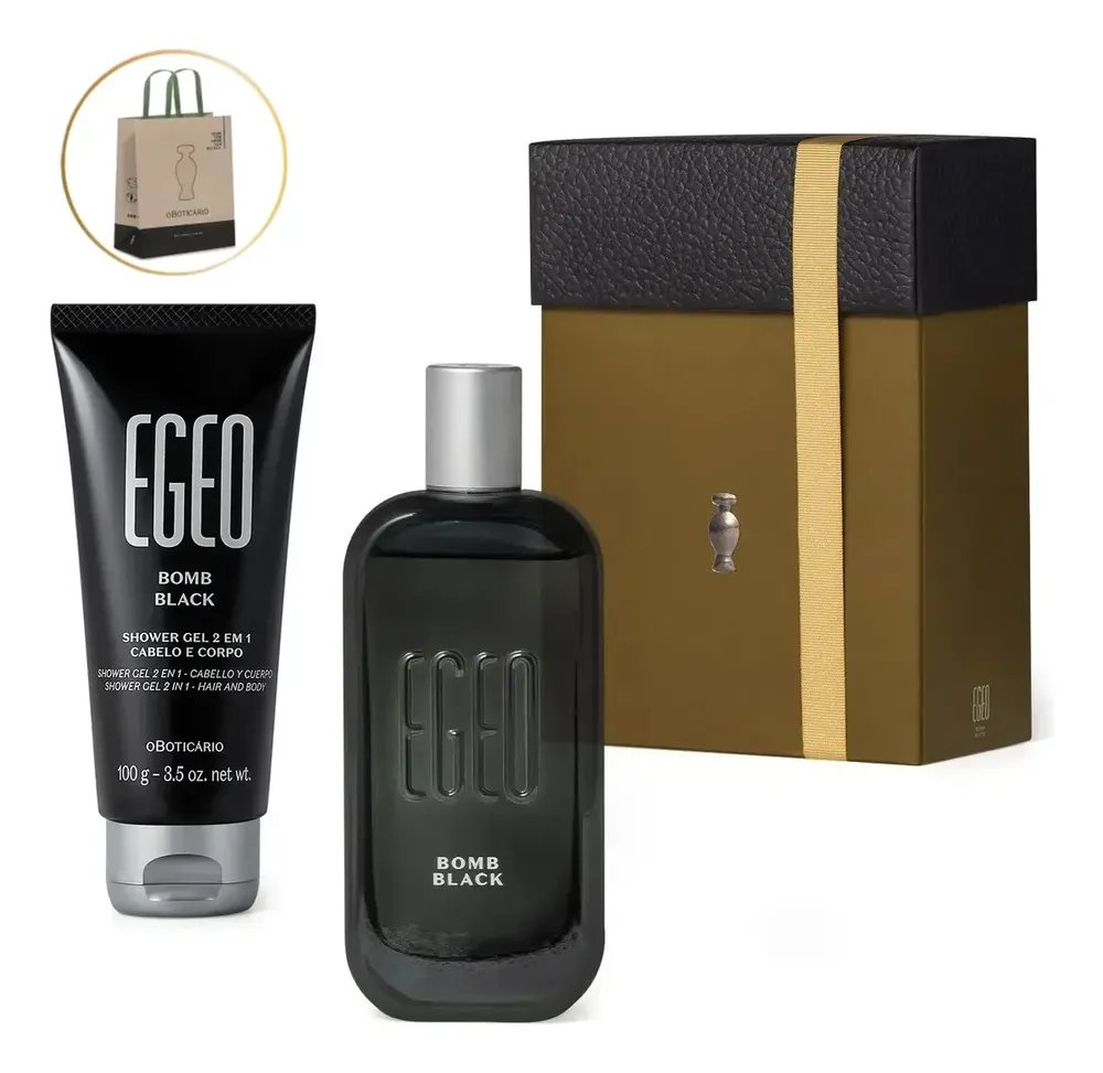 Egeo Bomb Black Kit Presente (2 Itens) O Boticário 90ml