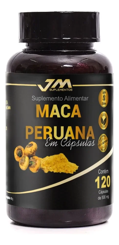 Maca Peruana Original 500mg 120 Cápsulas - Jmsuplementos