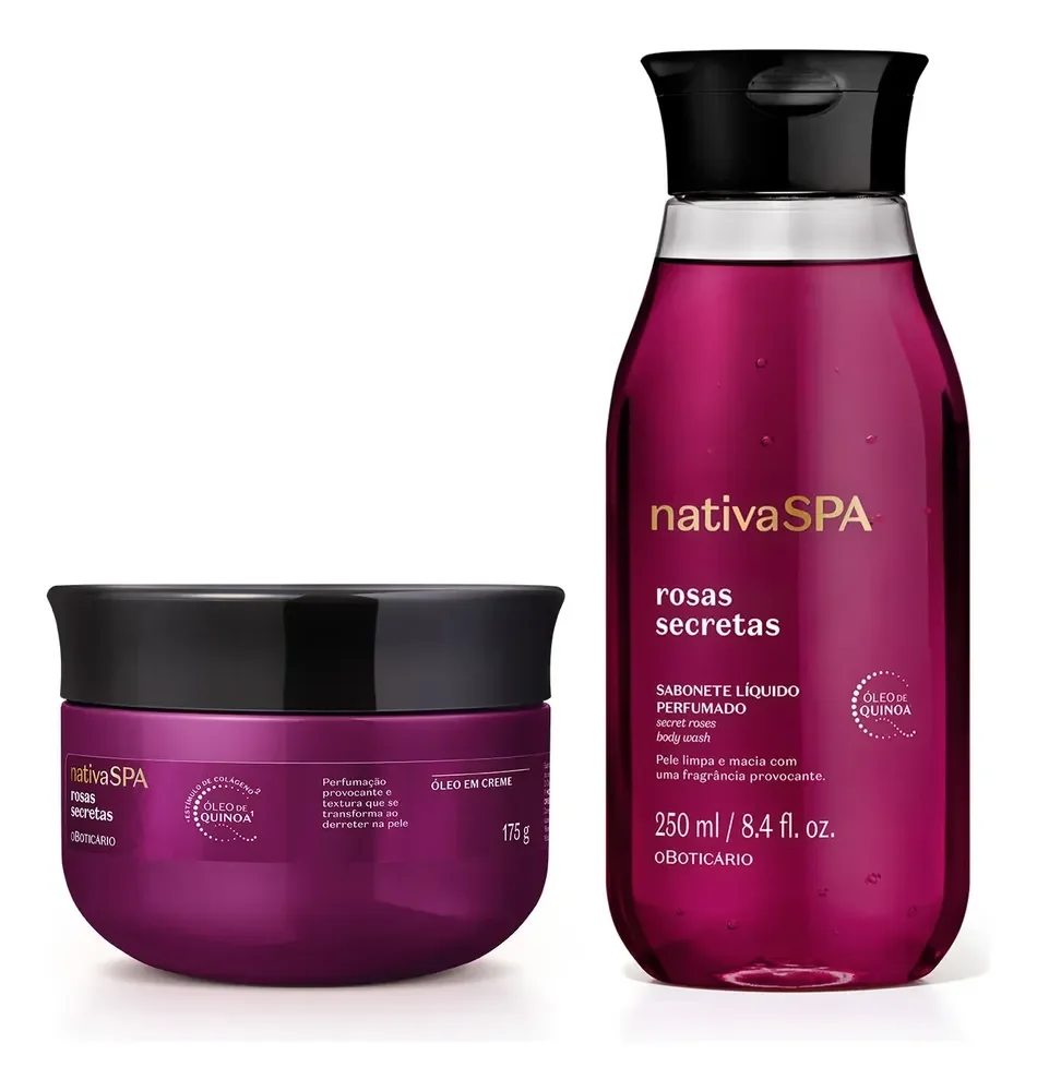 Combo Nativa Spa Rosas Secretas: Sabonete Líquido 250ml + Ól
