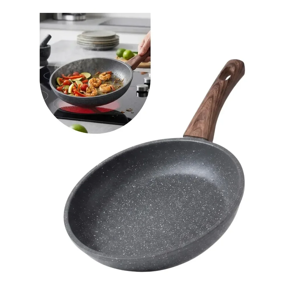 Panela Frigideira Cerâmica Antiaderente 20cm Gás Indução Não Gruda Dinda Home Granito