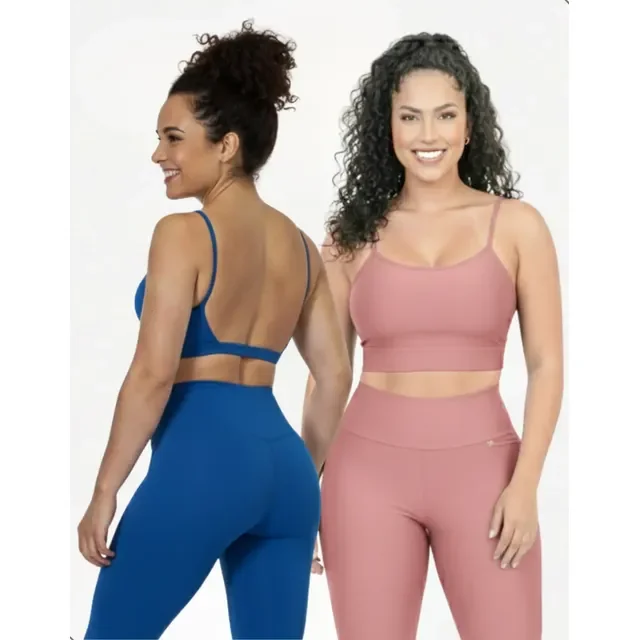 Kit 2 Top Fitness Academia Alça Fina Costa Aberta