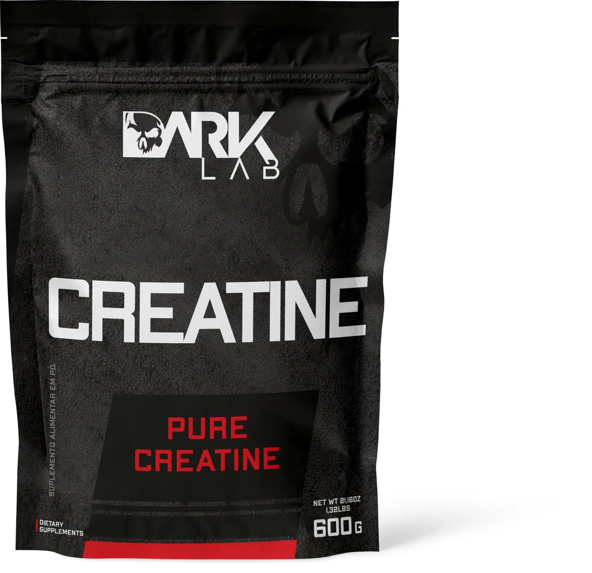 Creatina Pura Dark Lab 600g Monohidratada 100% de Pureza Sem Sabor